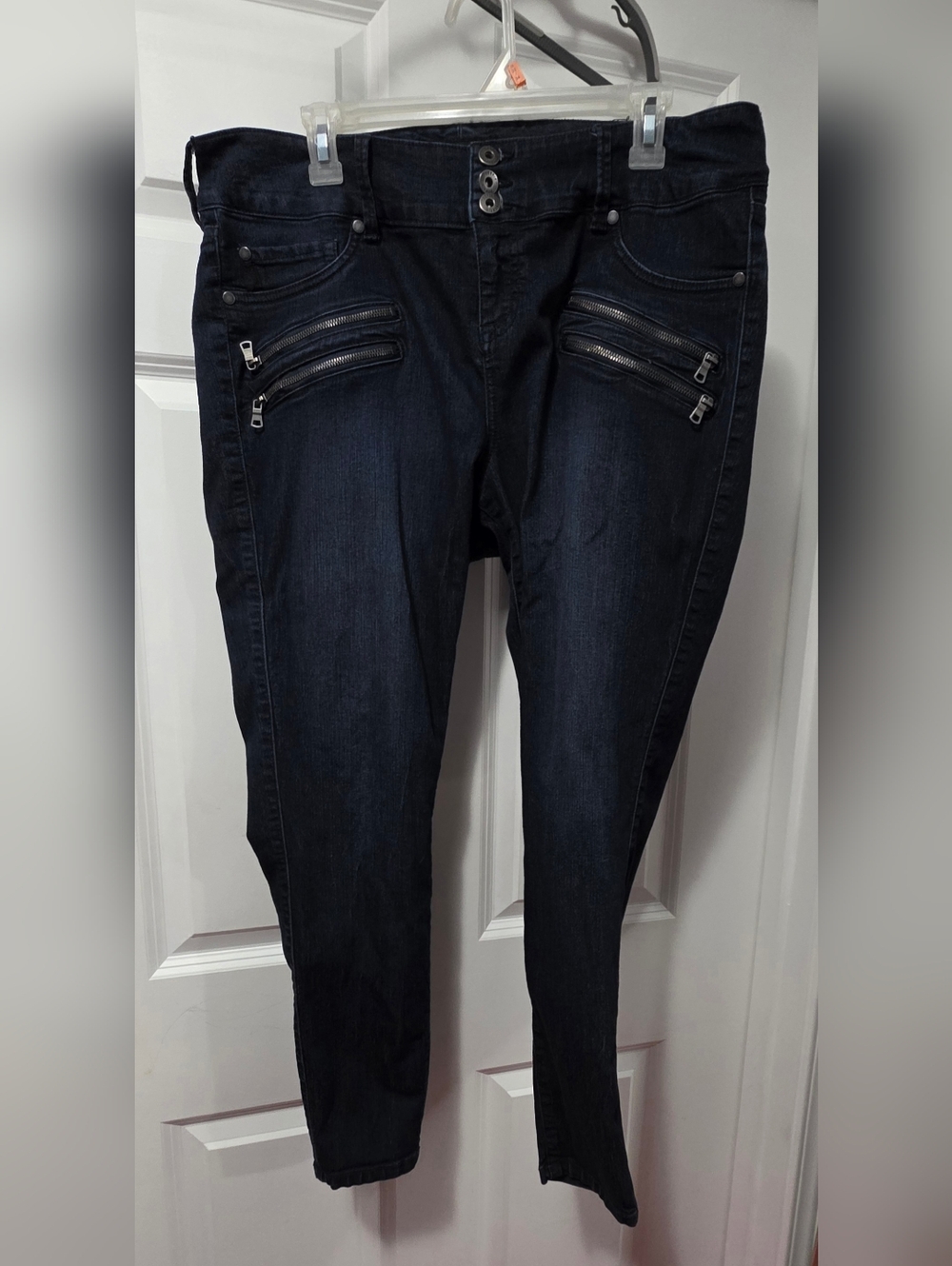 torrid Dark Indigo Skinny Jeans with Front Zipper Accents